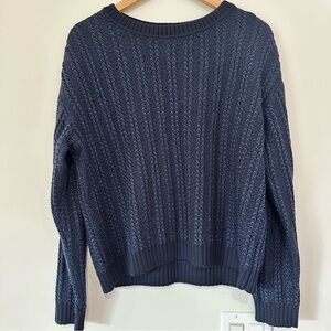 St John Sport Women’s Crew Neck Knit Sweater Navy Blue Size Large